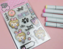 Load image into Gallery viewer, Donut Girl The Sassy Club Clear Stamps
