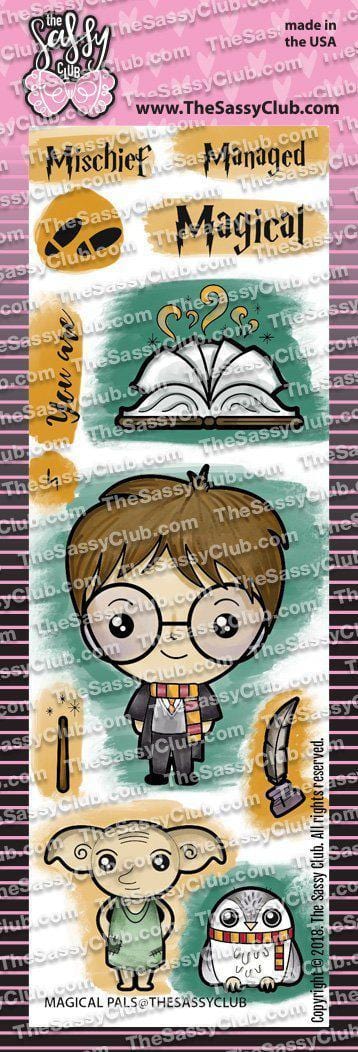 Magical Pals (Restocked)-The Sassy Club LLC-clear stamp,Clear Stamp Sets,clear stamps,harry potter,harry potter stamps,magic,magical,Midori Stamps,Planner Accessories,Planner Community,planner stamps,Planner Supplies,pop,spo-disabled,stamps for planners,stamps for planning,Wizard