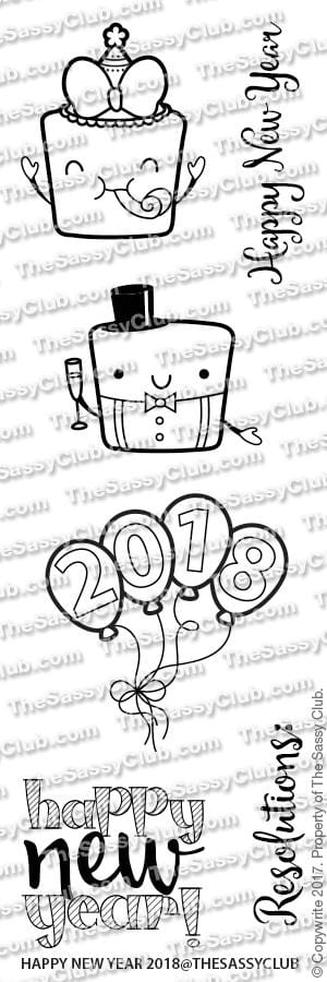 Happy New Year-The Sassy Club-Clear Stamp Sets,clear stamps,kawaii planner stamps,Photopolymer Stamp,Planner Community,Planner Stamp Sets,planner stamps,Planner Supplies,spo-disabled,stamp sets,The Sassy Club