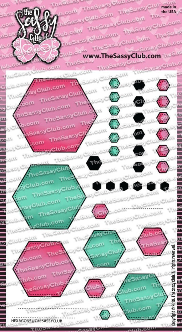 Stitched Hexagons-The Sassy Club LLC-backpack,bookworm,craft,craft stamp,crayons,glue,school,school stamp,scissors,spo-disabled,supplies