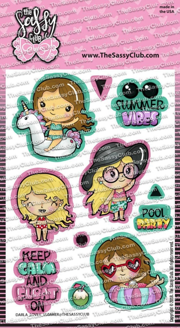 Darla Loves Summer-The Sassy Club LLC-backpack,bookworm,craft,craft stamp,crayons,glue,school,school stamp,scissors,spo-disabled,supplies